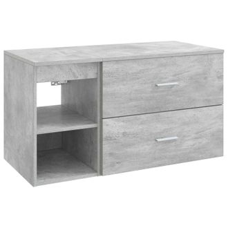 vidaXL Juego De Muebles De Ba&ntilde;o 2 Pcs Gris Hormig&oacute;n Vidaxl