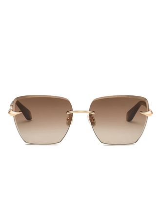 Roberto Cavalli rimless square sunglasses - women - Brass - One Size - Gold