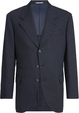 Brunello Cucinelli Chevron blazer in Navy Blue at Nordstrom, Size 48 It