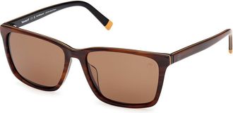 Timberland TB00073-H Polarized 62H Mens Sunglasses Brown Size 57