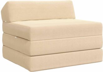 vidaXL Sof&aacute; Cama Plegable Crema 200 X 70 X 10 Cm Tela De Pana Vidaxl