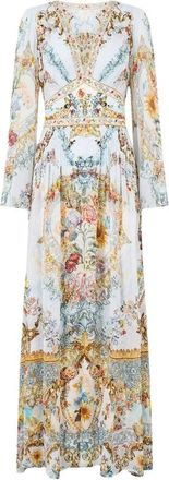 Camilla Flared Sleeve Dress Seville Sweetheart - Dames - Maxi kleedjes - Veelkleurig - L - Kleedjes