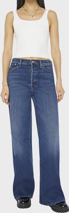 Mother Womens The Ditcher Roller Sneak Jeans In Yakkity Yak