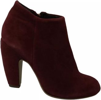 Steve Madden Blush Velvet Suede Penelope Ankle Boots Womens Shoes (Pre-Owned)