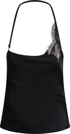 Courr&egrave;ges Asymmetric Top with Lace Detail