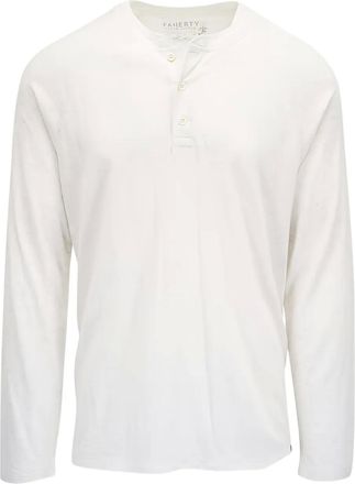 Faherty T-shirt Henley a maniche lunghe - Toni neutri