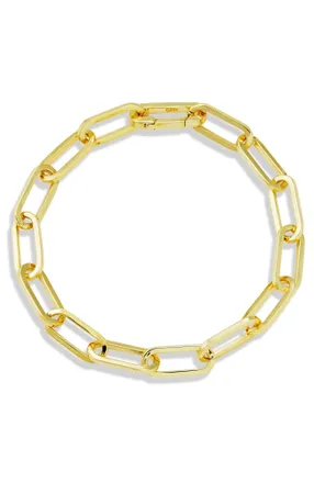 Savvy Cie Jewels 18K GOLD PLATED PAPERCLIP LINK BRACELET