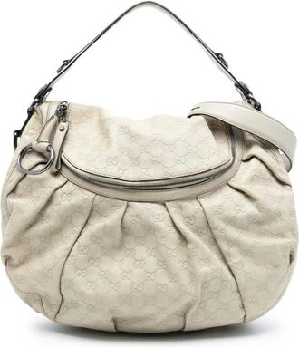 Gucci Pre-owned Shoulder Bags, female, White, Size: ONE SIZE Pre-owned Leather Hobo Bag