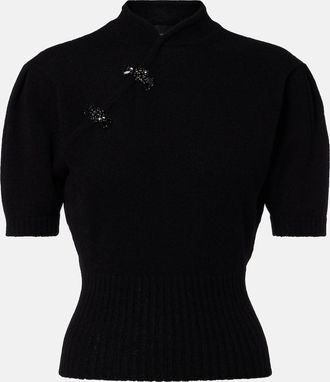 Simone Rocha Pullover in cashmere con cristalli