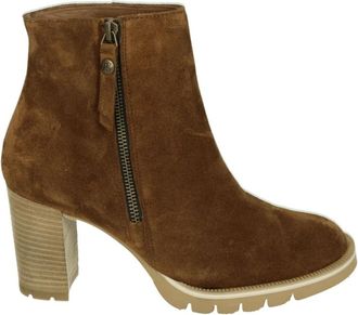 Paul Green Western Su&egrave;de Laars Cognac Kleur - Dames - Laarzen met Hak - Bruin - 38 1/2 EU - Su&egrave;de - Schoenen