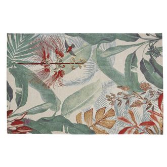 Maisons du monde Alfombra de tejido de jacquard con motivo tropical multicolor 155x230
