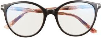 Tom Ford 53mm Cat Eye Blue Light Blocking Glasses in Black/other at Nordstrom Rack