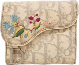 Dior Gray White Canvas Wallet (Bi-Fold) (Pre-Owned)