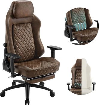 Woltu Sedia Poltrona da Ufficio Direzionale Ruote Girevoli Sportiva Race Gaming, Ecopelle Vintage,Marrone - Woltu