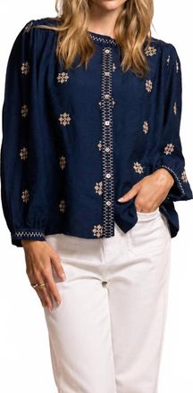 Pink Martini Womens Carla Top In Blue