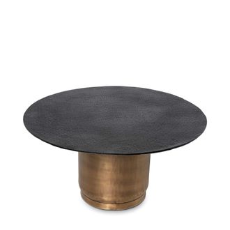 Koketto Home Mesa centro redonda de 74cm de aluminio negro y dorado