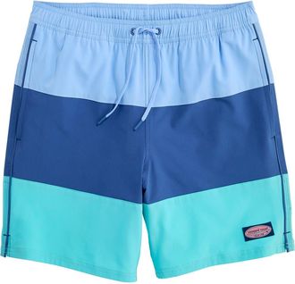 Vineyard Vines 7-Inch Colorblock Chappy Swim Trunks in Serenity Blue at Nordstrom, Size Xx-Large