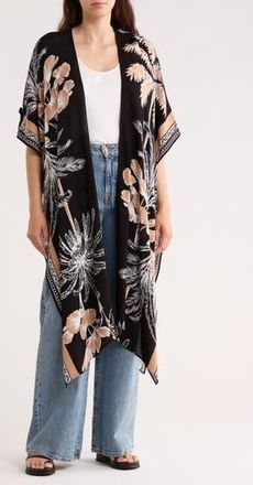 Vince Camuto Palm Tree Crinkle Duster in Black at Nordstrom Rack