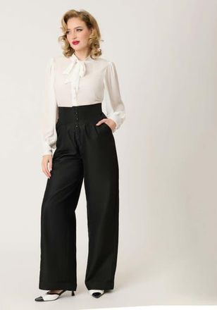 Unique Vintage High Waist Trouser in Black Solid at Nordstrom, Size X-Large