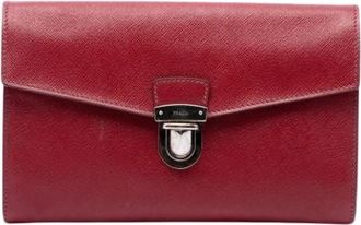 Prada Pre-owned Vintage Clutch - Dames - Vintage Clutch - Rood - ONE Size - Leer - Vintage