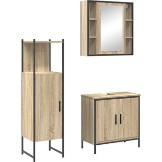 vidaXL Juego De Muebles De Ba&ntilde;o 3 Pcs Marr&oacute;n 60 X 30 X 60 Cm Vidaxl