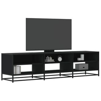 Berkfield Home TV Cabinet Black 180x40x46 cm Engineered Wood | Size: 180 x 40 x 46 cm
