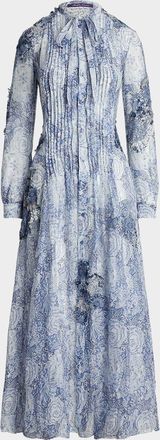 Ralph Lauren Collection Hannes Floral Print Gauze Maxi Dress