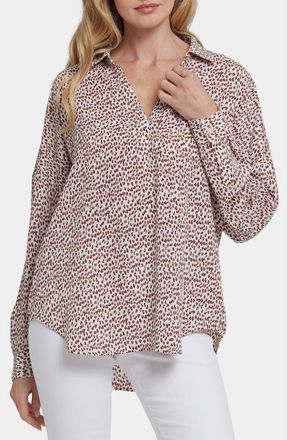 NYDJ Becky Recycled Polyester Georgette Blouse in Bobcat at Nordstrom Rack, Size Xx-Small