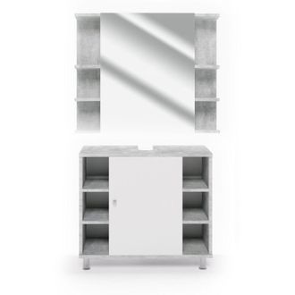 Vicco Set mobili bagno Fynn, Calcestruzzo, 2 parti