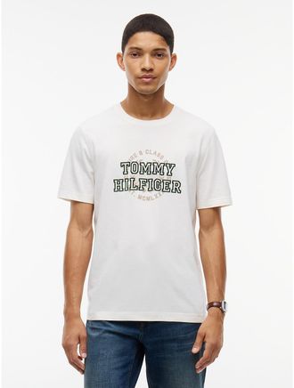 Tommy Hilfiger Mens Circle Varsity Logo T-Shirt - Ivory Petal - XXL