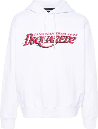 Dsquared2 logo-print cotton hoodie - men - Cotton - S - White