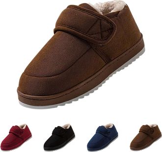 Generic Mens Diabetic Slippers Easy Fit Slippers Womens Wide Fit Easy Fasten Thermal Sliders Slip On Indoor Sliders Comfy And Cozy Slides Cushioned Insole Hou