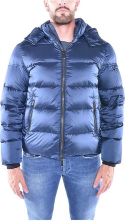 Moorer Jassen, Heren, Blauw, L, Gewatteerde Dons Bomberjack