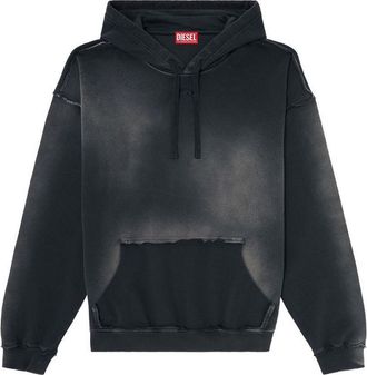 Diesel Faded Cotton Hoodie With Frayed Details