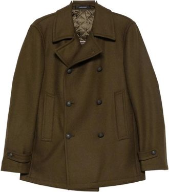 Tagliatore Monaco Double-Breasted Coat - Heren - Mantel - Groen - S - Wol - Jassen