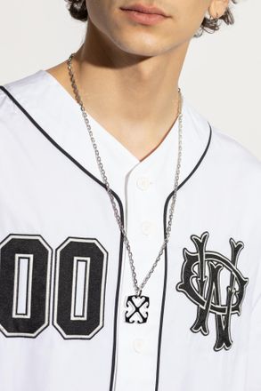 Off-white Logo Necklace, Mens, Silver