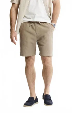 Jachs NY Mens Cotton Twill Drawstring Shorts In Beige