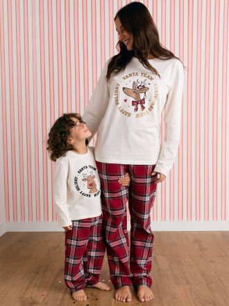 Vertbaudet Damenpyjama aus Jersey, Family Capsule wollwei&szlig;