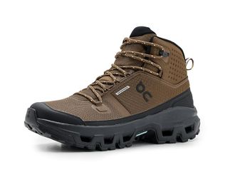 On Cloudrock Mid Waterproof Mens Cross Training Shoes Earth/Black : 10.5 M, Synthetic