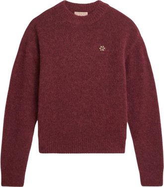 JOSH V Fresia Oversized Sweater - Dames - Ronde hals truien - Rood - S - Wol - Truien & Vesten