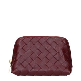 Bottega Veneta Damess Pochette Leer Rood/Barolo