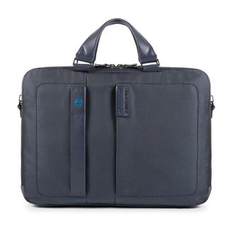 Piquadro Laptop Bags & Cases, male, Blue, Size: ONE SIZE Computer Portfolio Briefcase 15.6