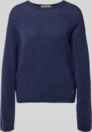 Mos Mosh Strickpullover mit &uuml;berschnittenen Schultern Modell Mape in Bleu Melange, Gr&ouml;&szlig;e XL