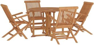 vidaXL Set De Comedor De Jard&iacute;n Plegable 5 Pzas Madera Maciza De Teca Vidaxl