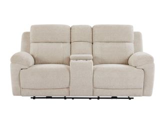 VENTE-UNIQUE.COM Sof&aacute; relax poli&eacute;ster 2 plazas beige 203x98cm
