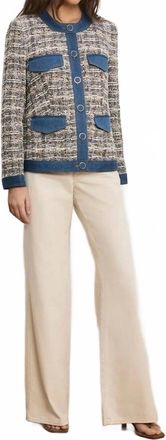 Veronica Beard Ainslie Tweed Jacket In Navy Multi