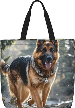 Generic Shepherd German Dog Shopping Bag Waterproof Tote Bag Durable Handbags For Work College Daily Use