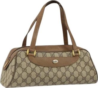 Gucci Pre-owned Handbags, female, Beige, Size: ONE SIZE Pre-owned Canvas Handbag