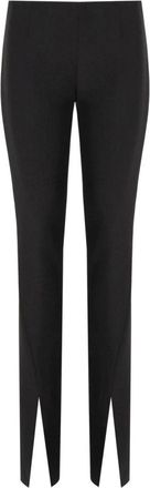 Federica Tosi Zwarte Skinny Broek met Voorsplitten - Dames - Slim Fit Broeken - Zwart - M - Polyester - Broeken