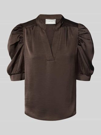 Neo Noir Neo Noir Blusenshirt mit Puff&auml;rmeln Modell Roella in Dunkelbraun, Gr&ouml;&szlig;e 36